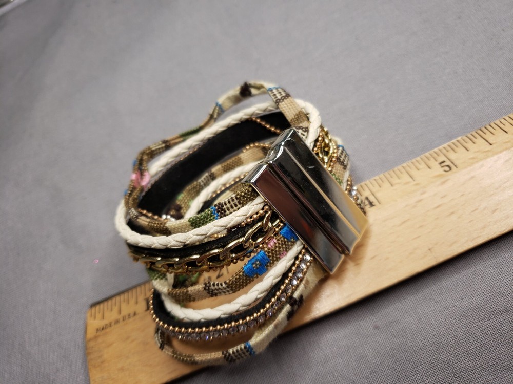 Vintage Bracelet Multi Strand Fabric A18