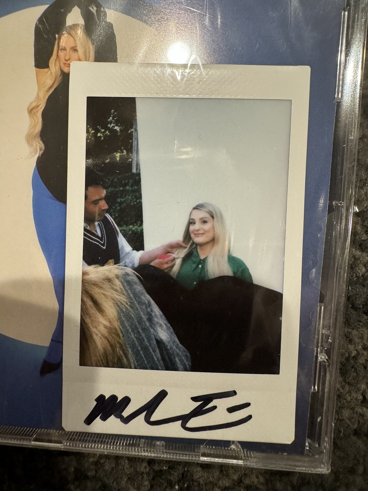 signed polaroid + timeless cd - autographed by meghan trainor