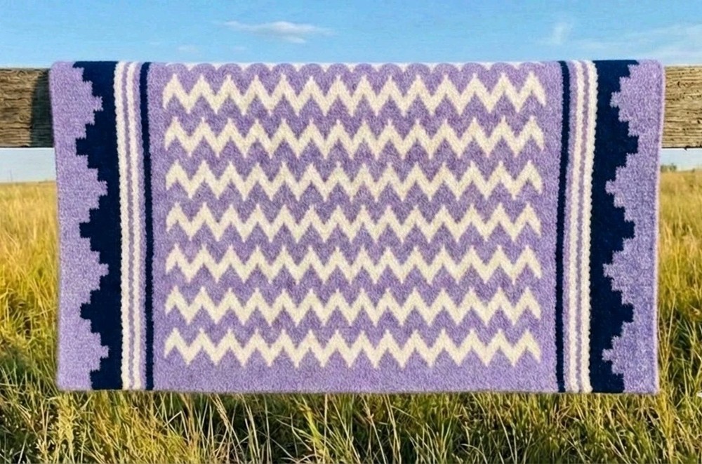 ranch saddle pad Lavender Blue White 34×38 and Other Sizes