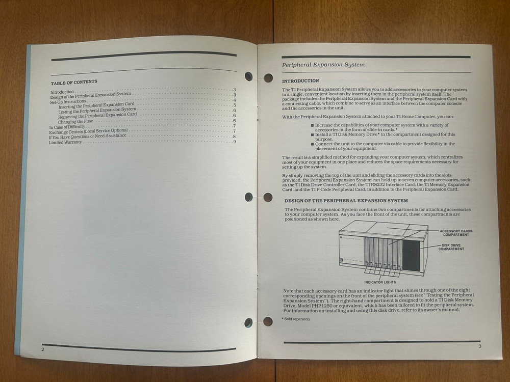 Vintage 1982 TI Peripheral Expansion System Model No. PHP1200 Manual