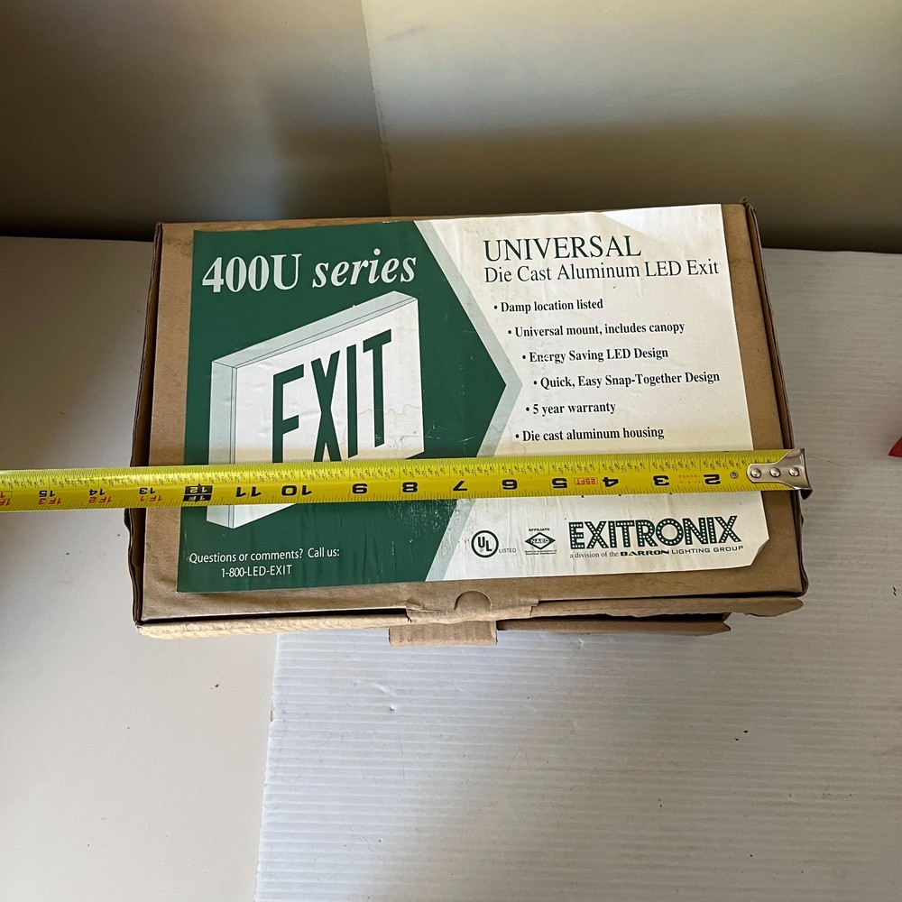 Exitronix 400U Series Die-Cast Aluminum Exit Sign Double Sided SINGLE