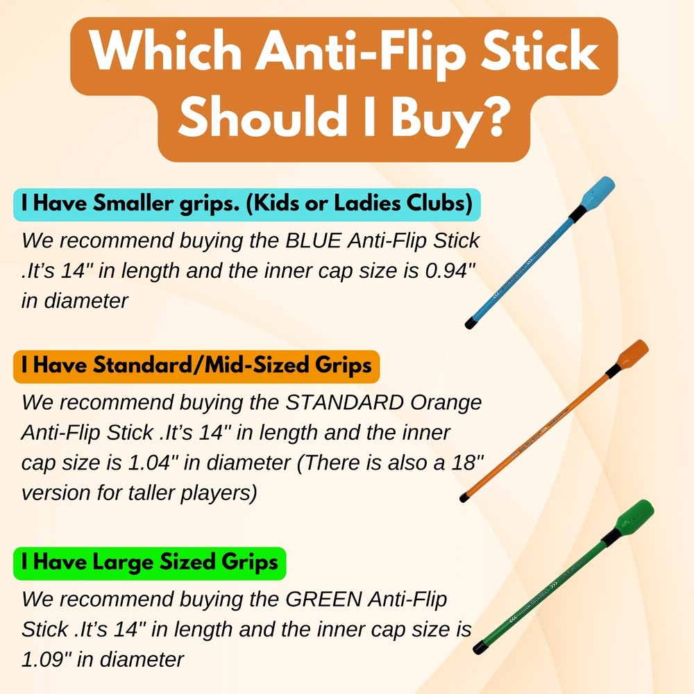 Anti-Flip Stick® Golf Swing Training Aid | Large Grips Version (Open)
