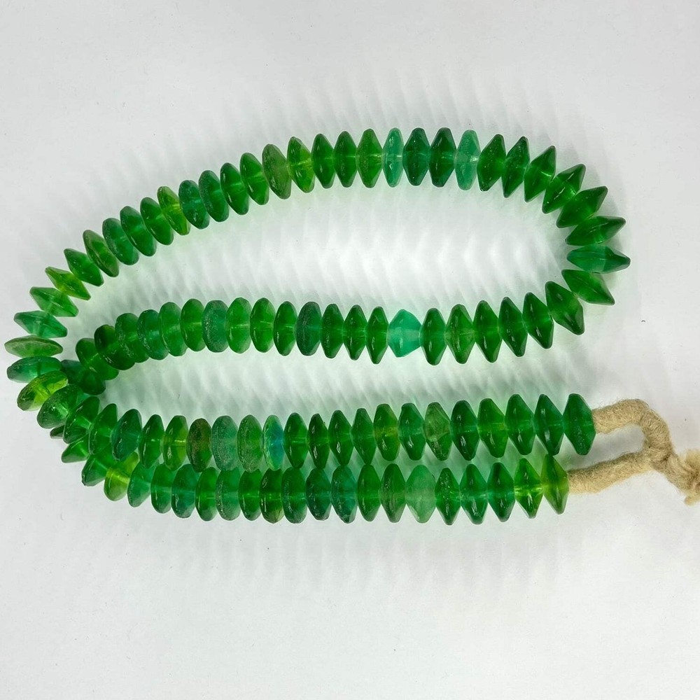 Bohemian Vaseline Green Trade Beads
