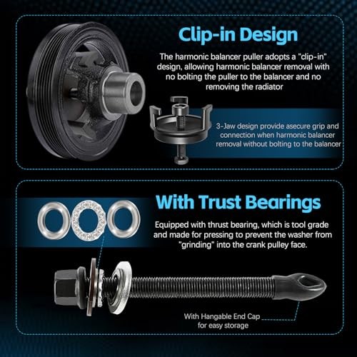 For GM 25264 Harmonic Balancer Puller and LS Harmonic Balancer Installation