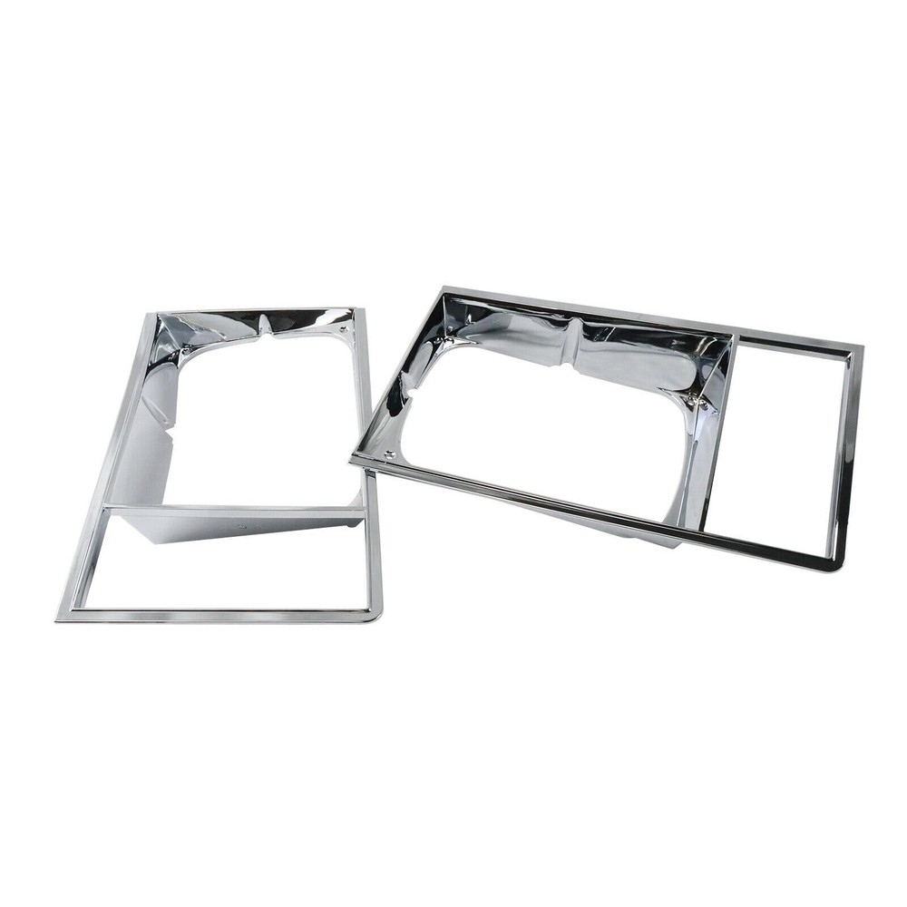 LOSTAR 2PCS Headlight Bezel Assembly Set Compatible with 1978-1979 Silver