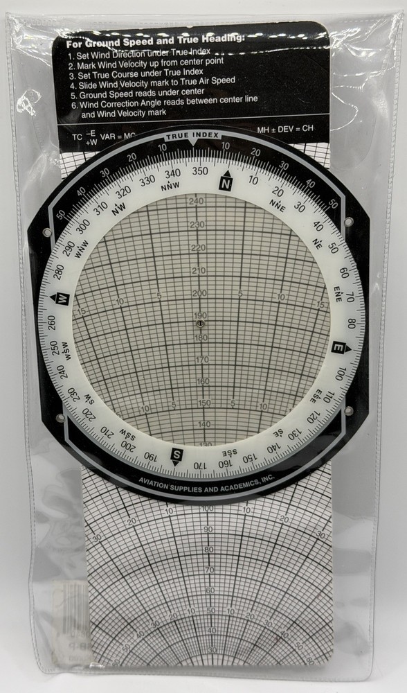 ASA AirClassics E6-B Aviation Pilot Flight Computer Wheel With CASE