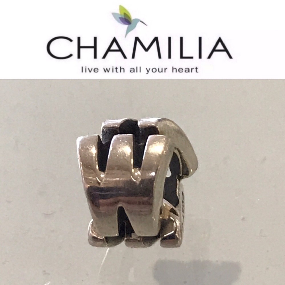Chamilia Sterling Silver Charm Bead Initial W