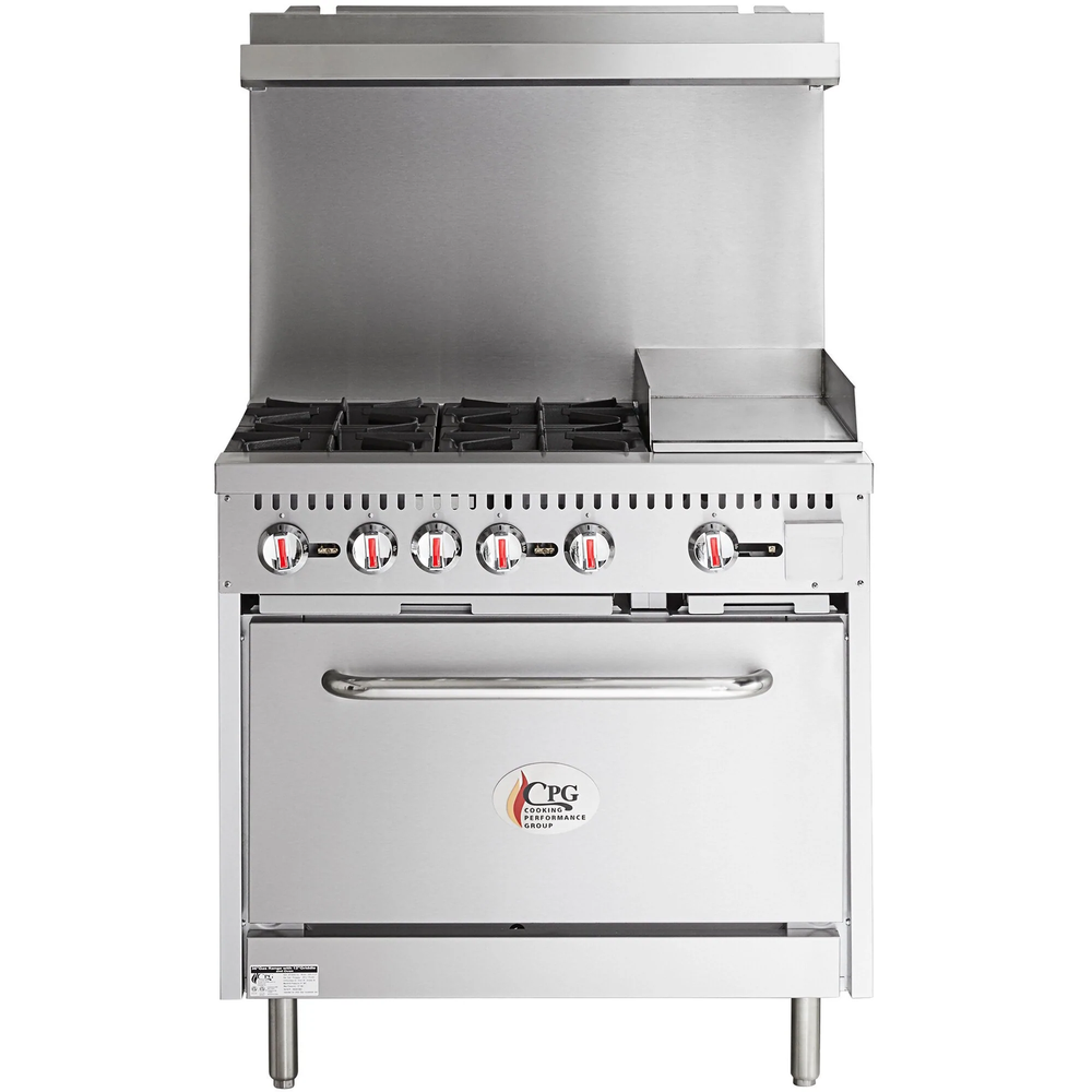 Liquid Propane 4 Burner 36" Range with 12" Griddle and Standard Oven