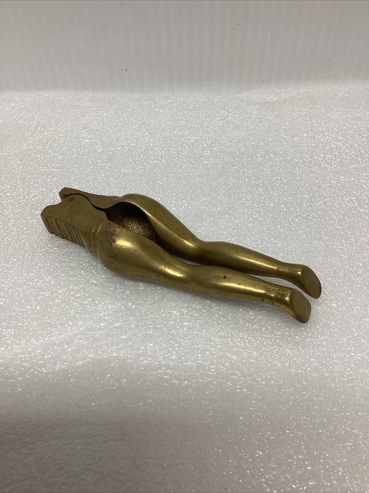 Vintage Art Deco Ladies Legs Nutcracker~Nut Cracker~Solid Brass~4.75"