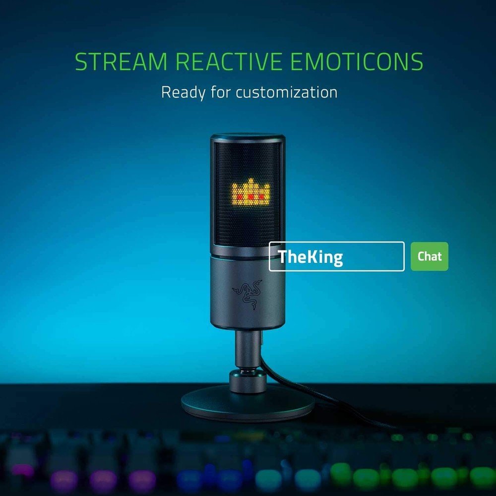 Razer Seiren Emote Streaming Microphone LED Display Hypercardioid Condenser Mic