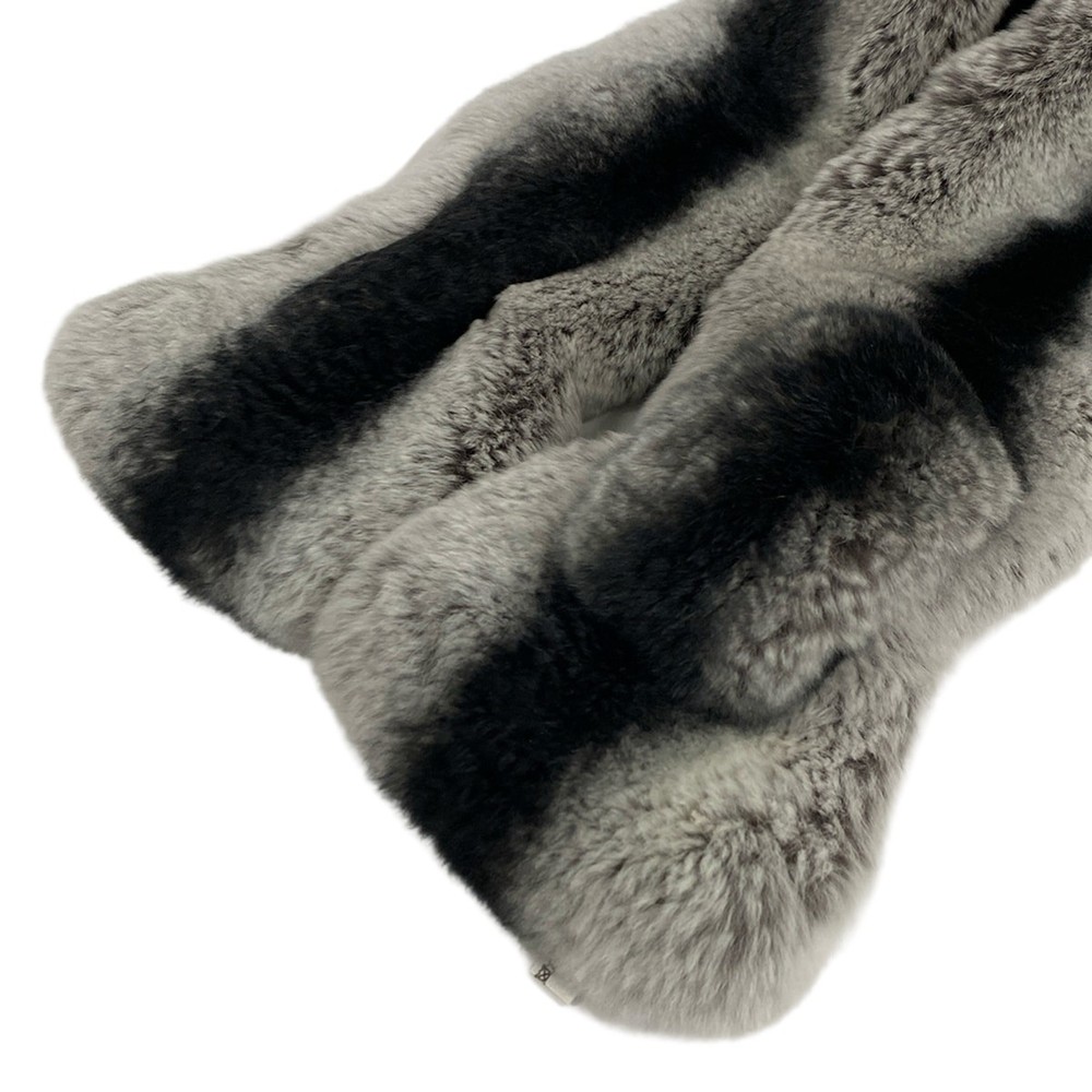 Rene - Black Gray Rabbit (Lapin) Scarf