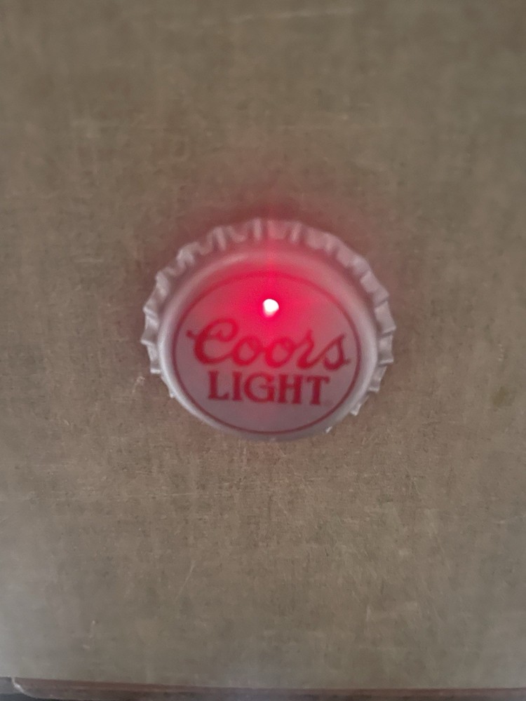 Coors Light Bottle Cap, Vintage, Light Works!