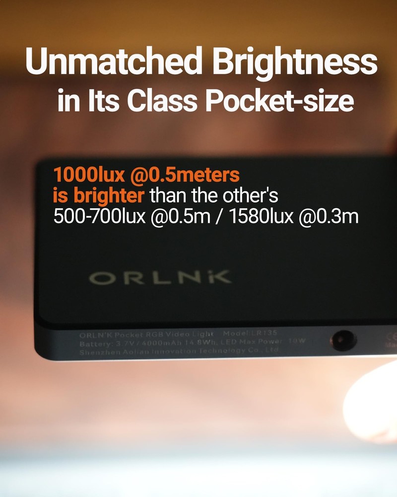 Portable RGB Video Light 10W 4000mAh, LED Video Light Panel with Soft Diffuse...