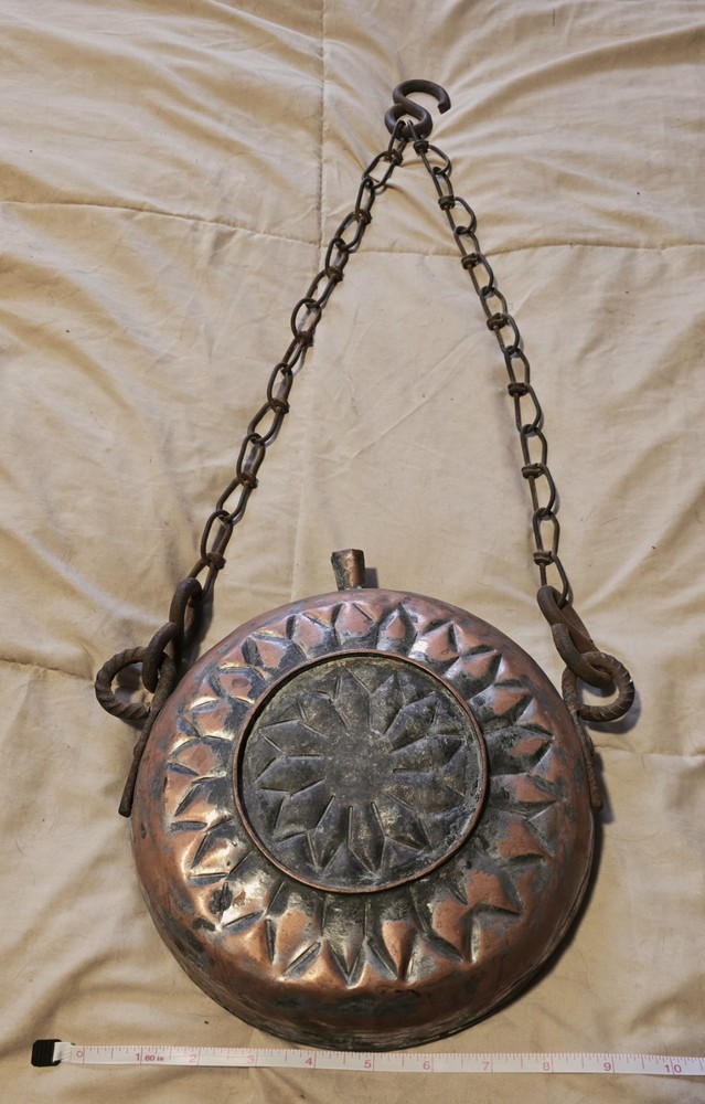 Antique Solid Copper Canteen From Turkey