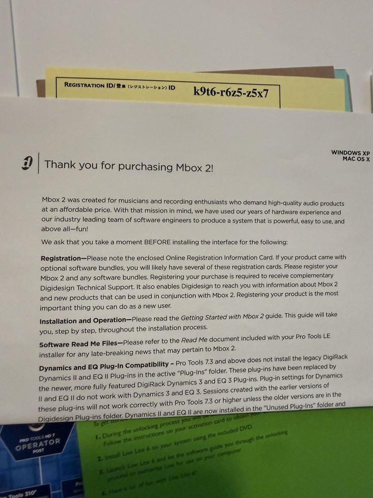 Digidesign MBox2 USB Audio Interface Pro Tools LE EX Lightly Used w Box Software