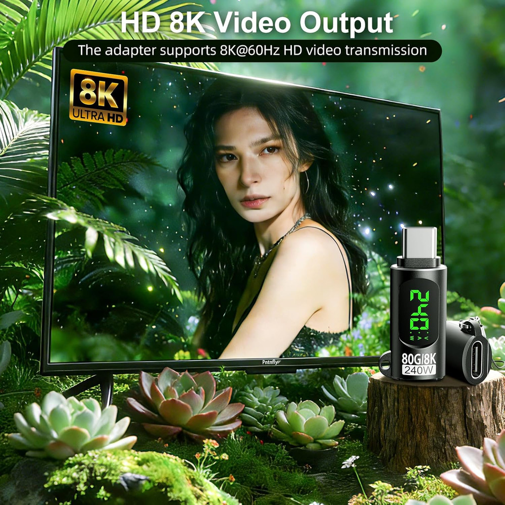 2 Pack 240W USB C Adapter with Digital Display,Voltage Current Power Meter Teste