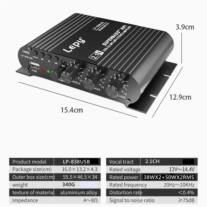 Mini 126W HIFI Sound System: USB/RCA Inputs & 4-8Ω Speaker Compatibility