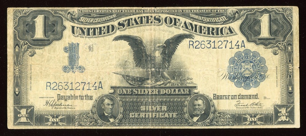 1899 Large Size $1 Silver Certificate Black Eagle F+