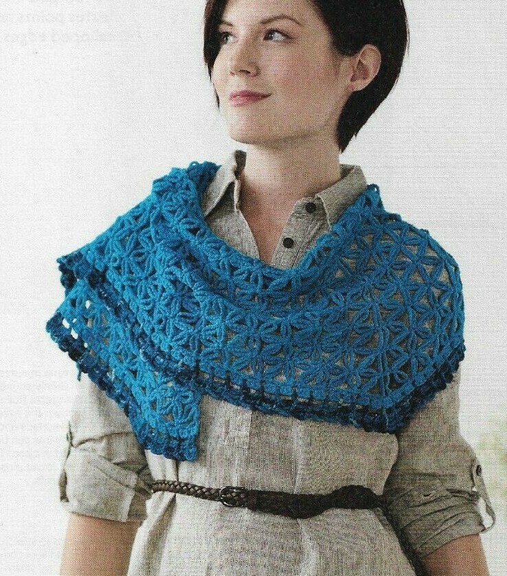 DAISY CHAIN SHAWLETTE WRAP WOMEN'S CROCHET PATTERN INSTRUCTIONS