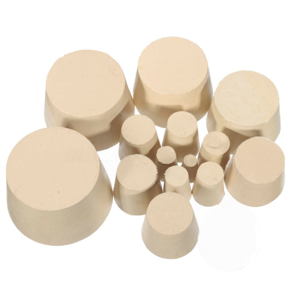 Rubber Stopper Bungs Laboratory Solid Hole Stop Push-In Sealing Plug