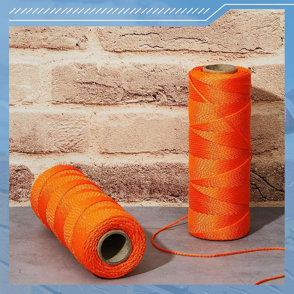 8 Rolls #18 Braided Mason Line Nylon String 4000ft Fluorescent Orange
