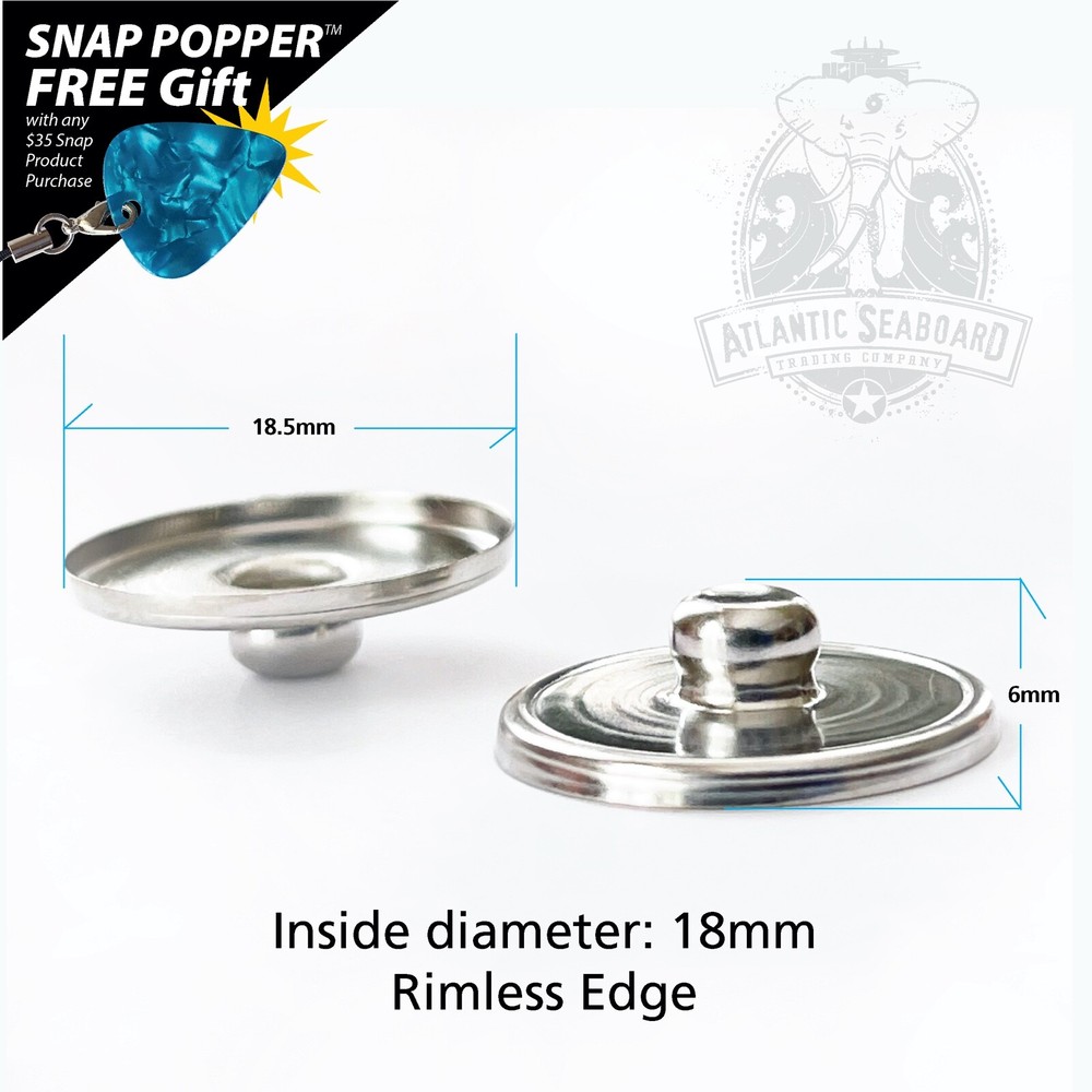 DIY Rimless 18mm Popper Style Snap Stud Base