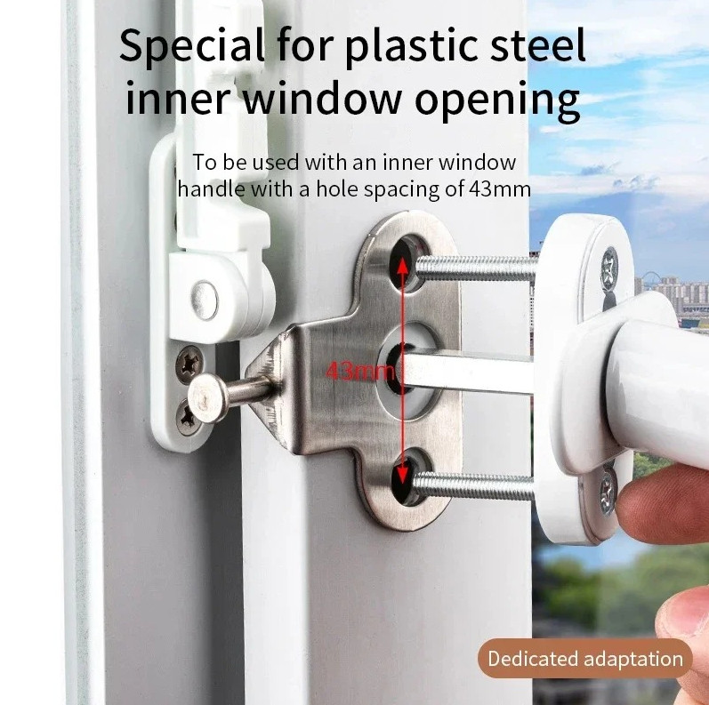 1 pc Window Stay Lock Adjustable Wind Hook Latch Casement Stopper