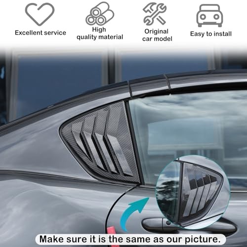 Rear Side Window Louvers Air Ven Decorative Compatible Carbon Fiber Pattern