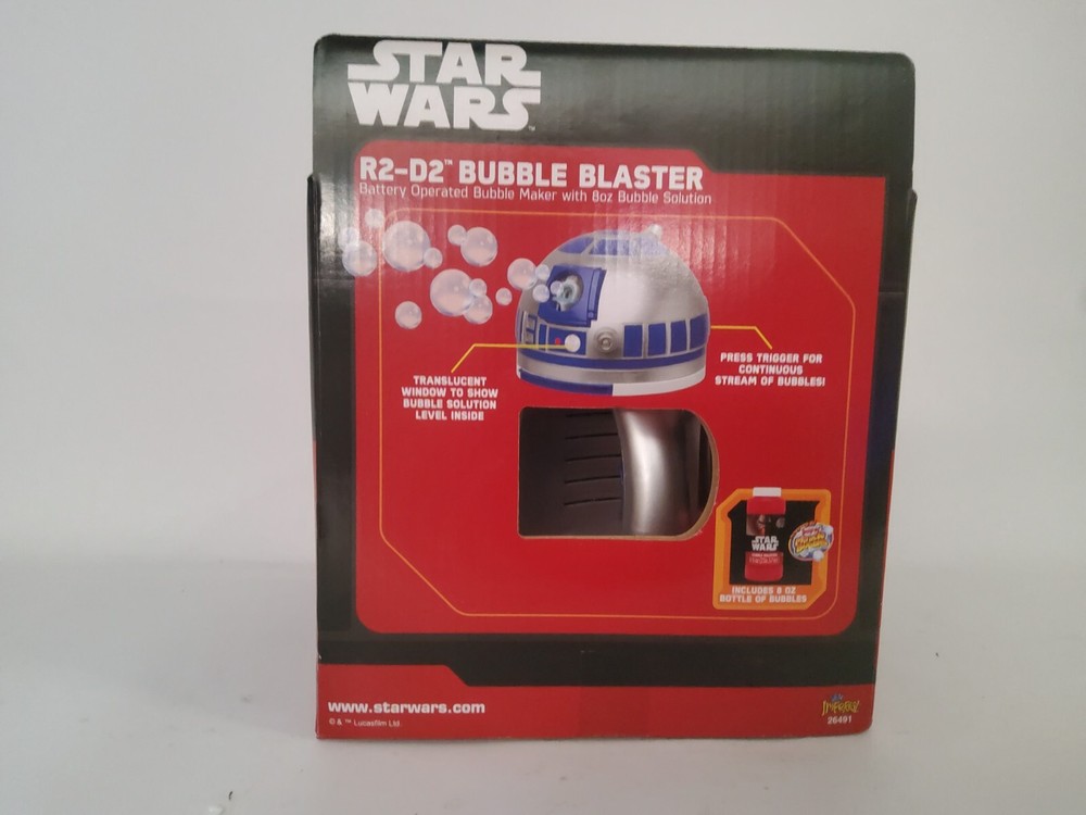 STAR WARS R2-D2 BATTERY OPERATED BUBBLE BLASTER WITH 8OZ BUBBLE SOLUTION SEALED