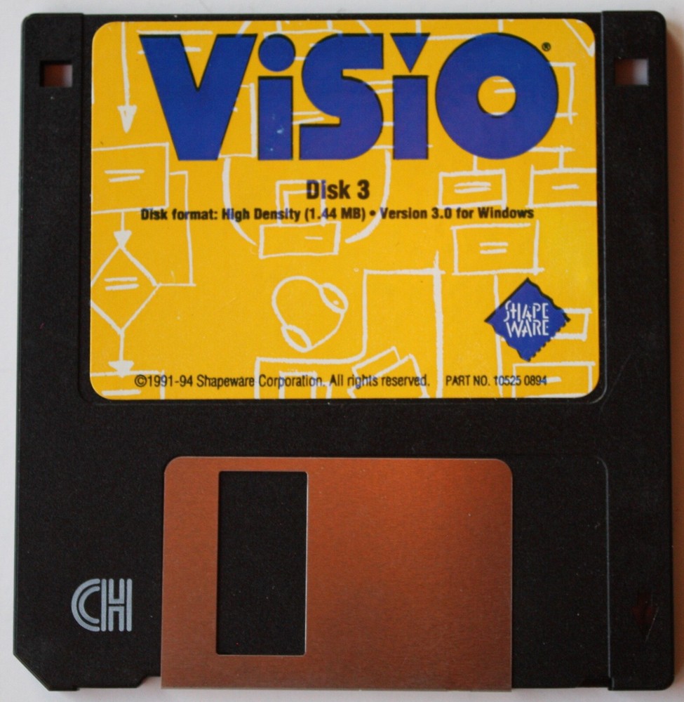 Visio Version 3.0 - Software 3.5” Floppy Disks For Windows