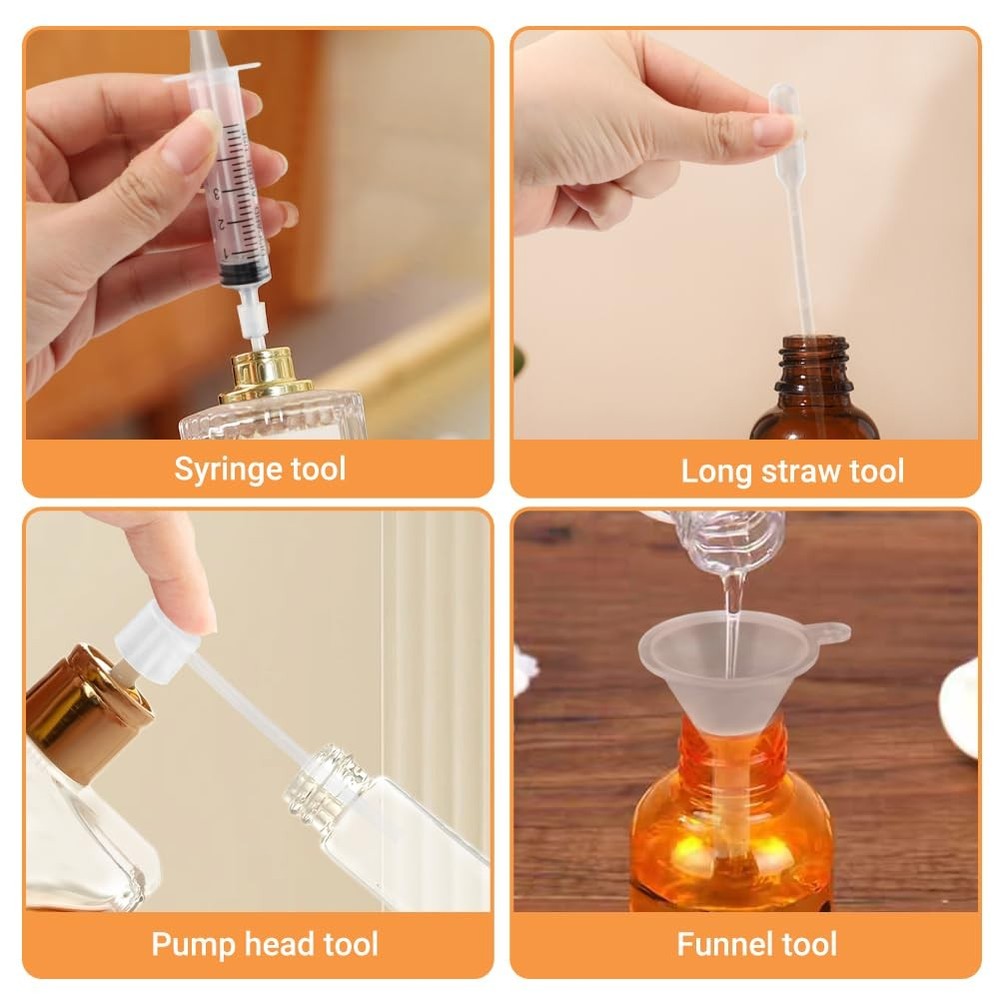 Perfume Refill Tool Kit, 10pcs Plastic Perfume Dispenser Transfer Pump Set, C...