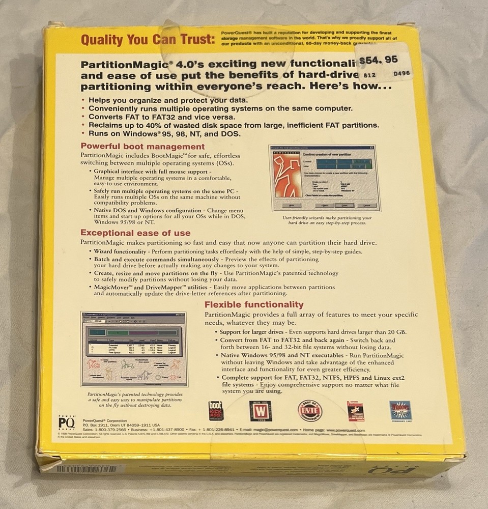 Vintage Partition Magic 4.0 Software w/ Sealed Disk & Manuals