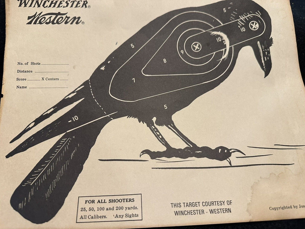Six Assorted Vintage Winchester Targets + Decal