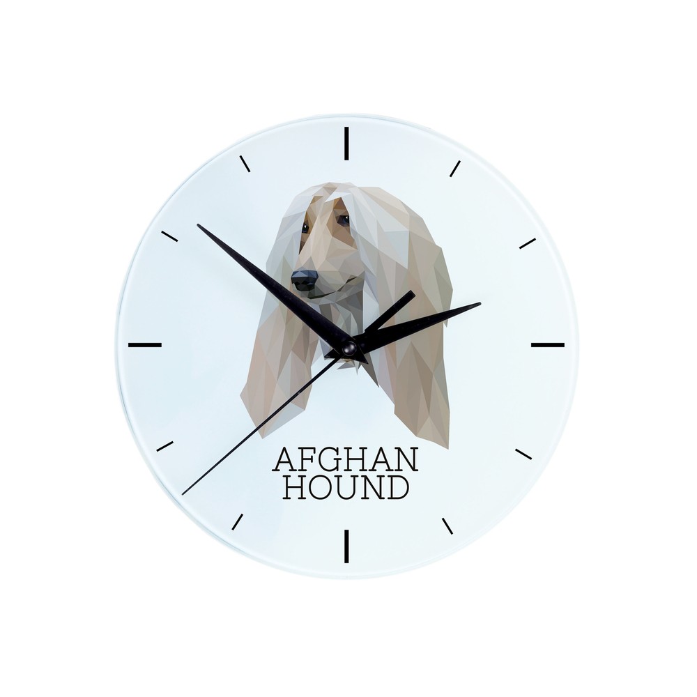 Afghan Hound geometric clock Art-Dog