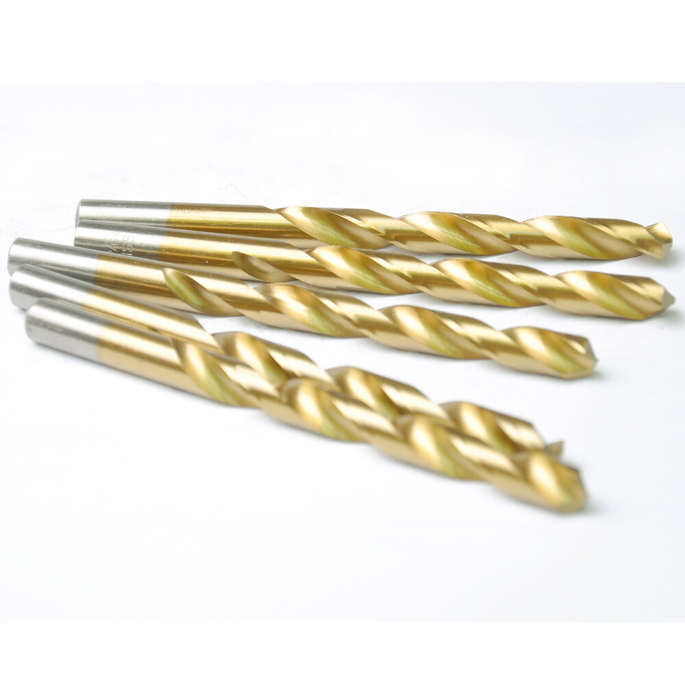 Drillforce 10PCS 1/2" Titanium Drill Bit Set HSS Metal Woodworking Drill Bits
