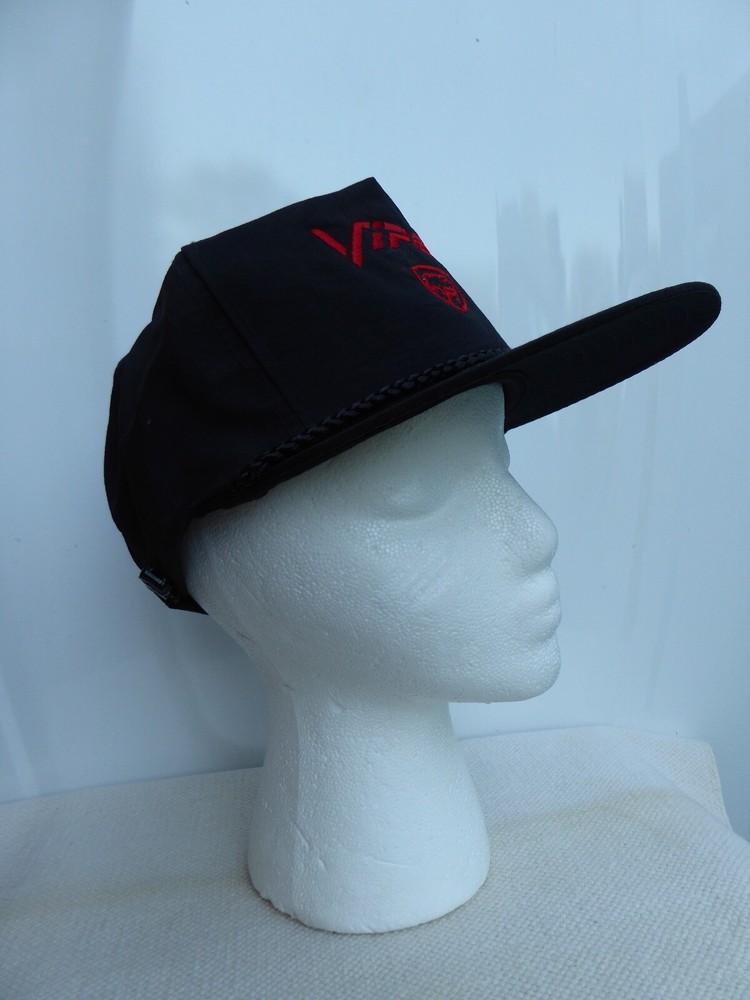 Dodge Viper Embroidered Cap - Vintage Logo - Black Hat w Adjustable Strap