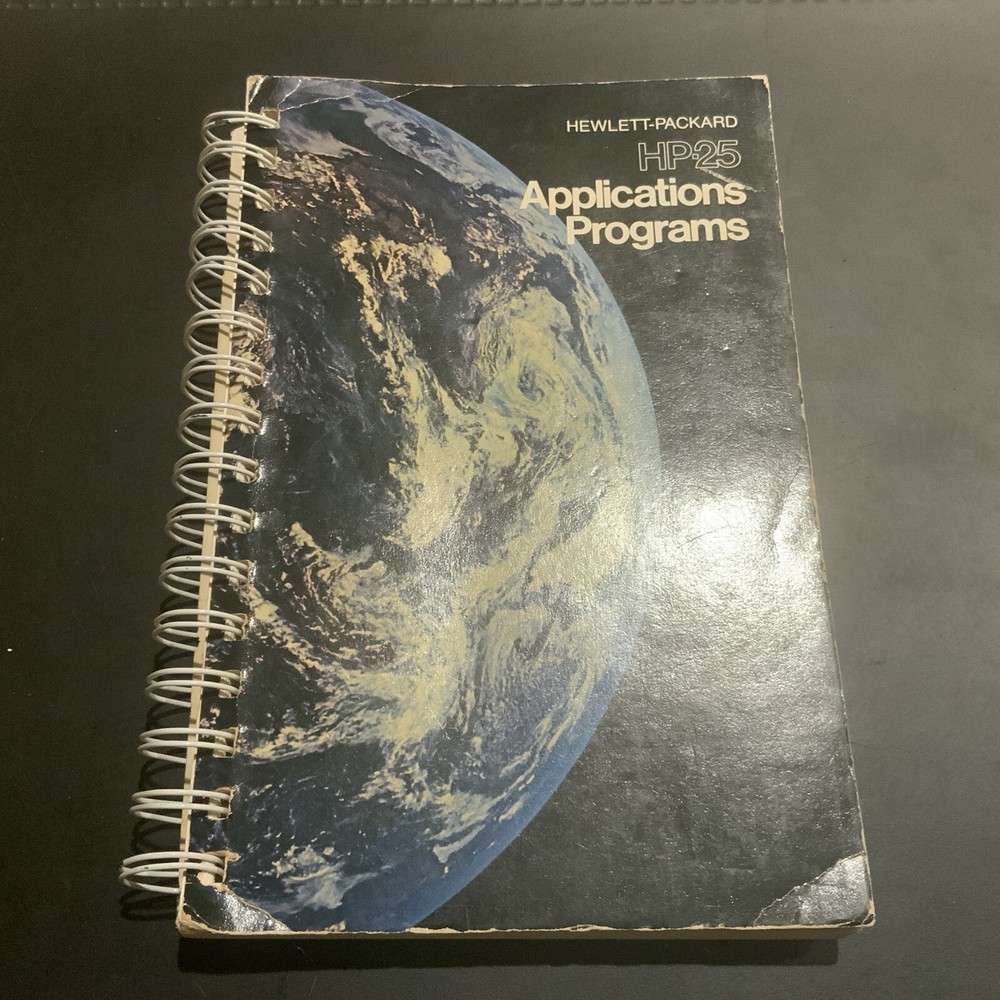1975 Hewlett-Packard HP-25 Calculator Applications Programs Ringed Guide Book