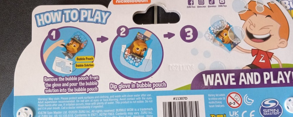 📫(2 pack )ZURU Glove-A-Bubbles Bubble Maker. Lot#2