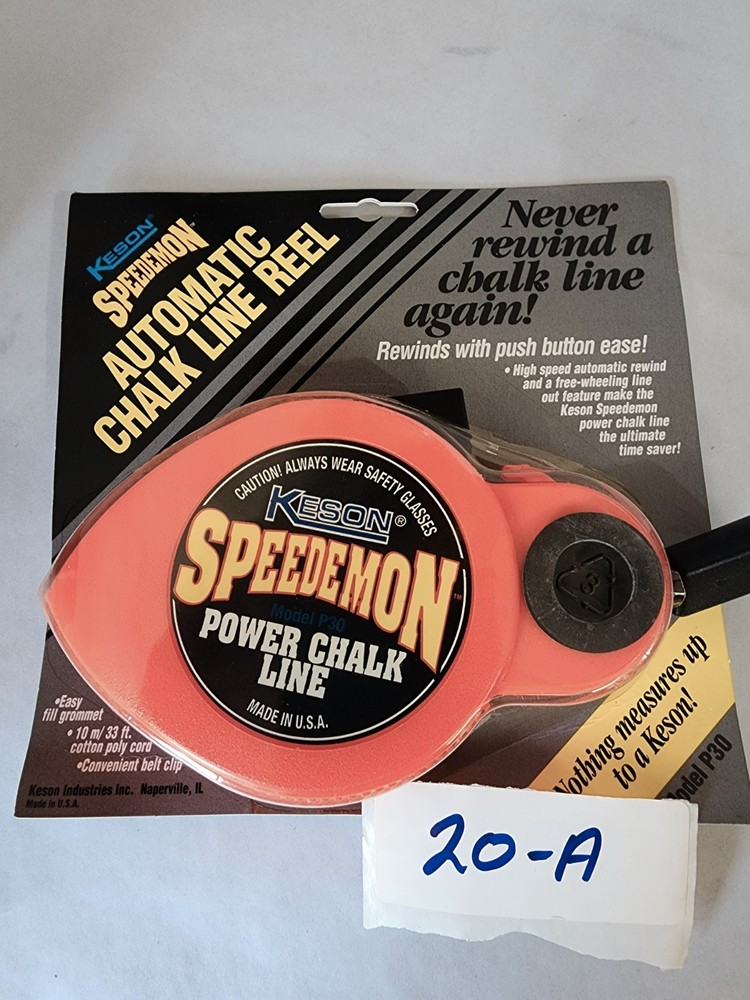 Keson P30 Speedemon Power Chalk Line 33' Push Button Rewind