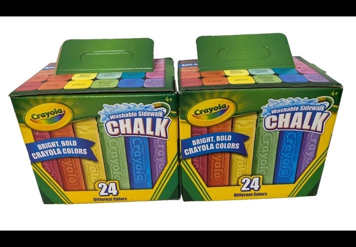 2 BOXES / 48 LARGE Sidewalk CHALK Crayola Washable Different BRIGHT BOLD Color