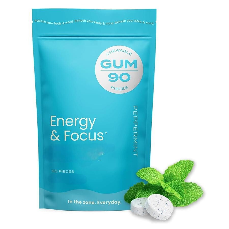 90 Piece Chewable Peppermint Energy Focus Mints Refresh Work Study