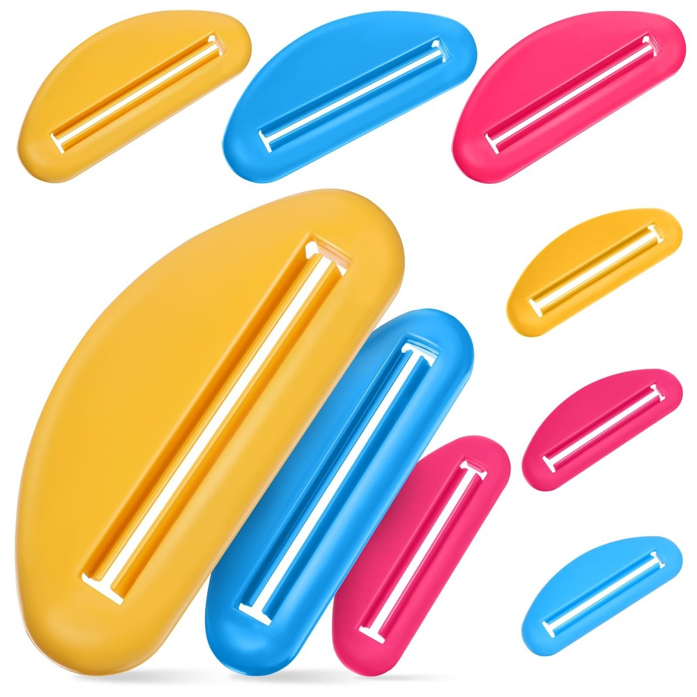 18PCS Toothpaste Tube Squeezer Plastic Dispenser Clips Bathroom Saver Set
