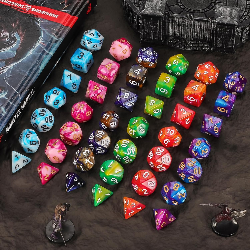 Polyhedral Dice - 8PCS Mystery Dice Set, Various Styles DND Dice, Random D&D Dic