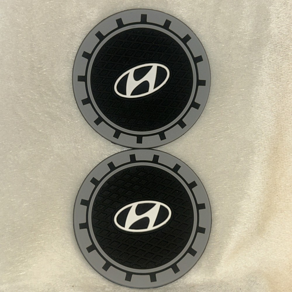 2 Car Cup Silicone Coasters For Hyundai