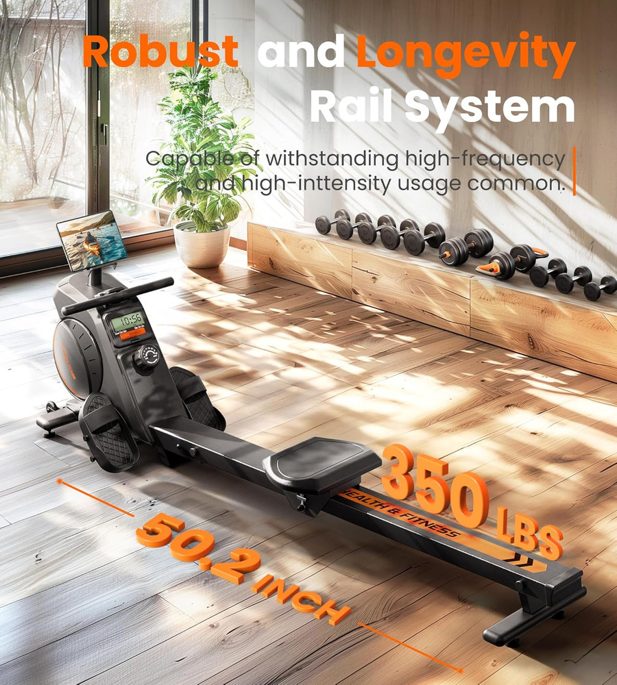 Magnetic Rowing Machine for Home - Rower Machine Use with Bluetooth, App Support