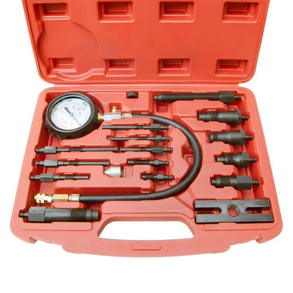 Professional Diesel Engine Cylinder Compression Tester Kit With Case 0-1000PSI