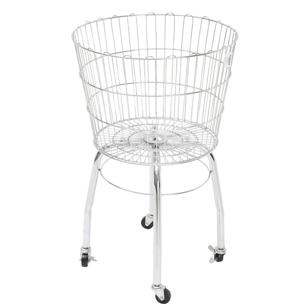HUBERT® Dump Bin Round Chrome Wire - 20"Dia x 32 1/2"H