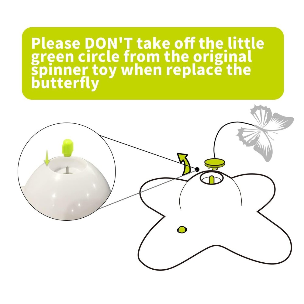 Butterfly Teaser Toy Refills 6Pack 360 Degree Rotation for Interactive Play