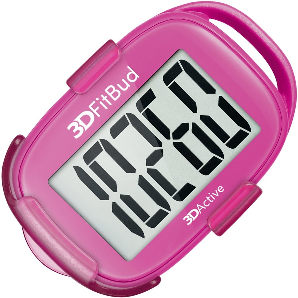 3DFitBud Simple Step Counter Walking 3D Pedometer from 3DActive with Clip & L...