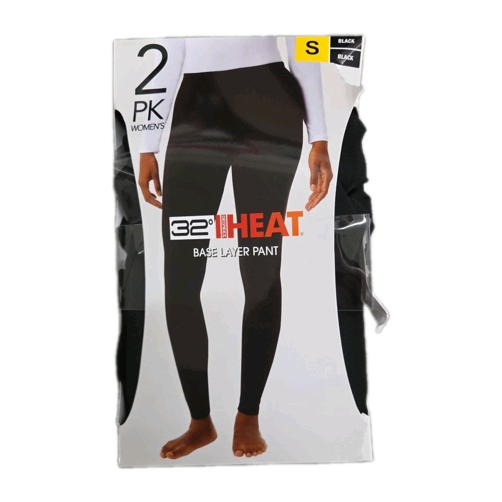 NEW 2-Pack32 Degrees Women's S Base Layer Legging Black